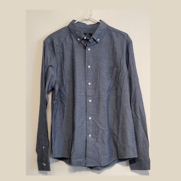 Mens Classic Fit Medium 38-40 Blue Long Sleeve Poplin Button George Shirt NWoT - Picture 1 of 4